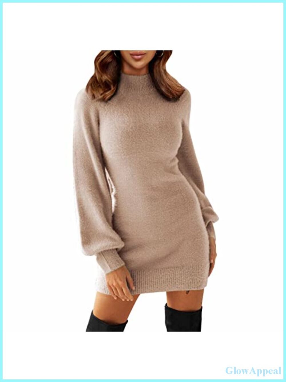 Women Long Sleeve Turtleneck Bodycon Sweater Dress Mini Winter Pullover